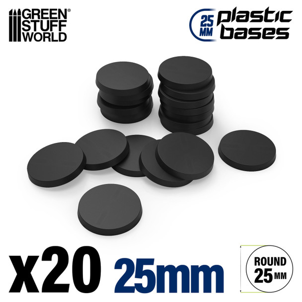 GSW9821 - Green Stuff World Plastic Round Base 25mm (Pack x20)