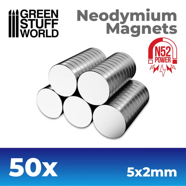 GSW9261 - Green Stuff World Neodymium Magnets 5x2mm - SET x50 (N52)