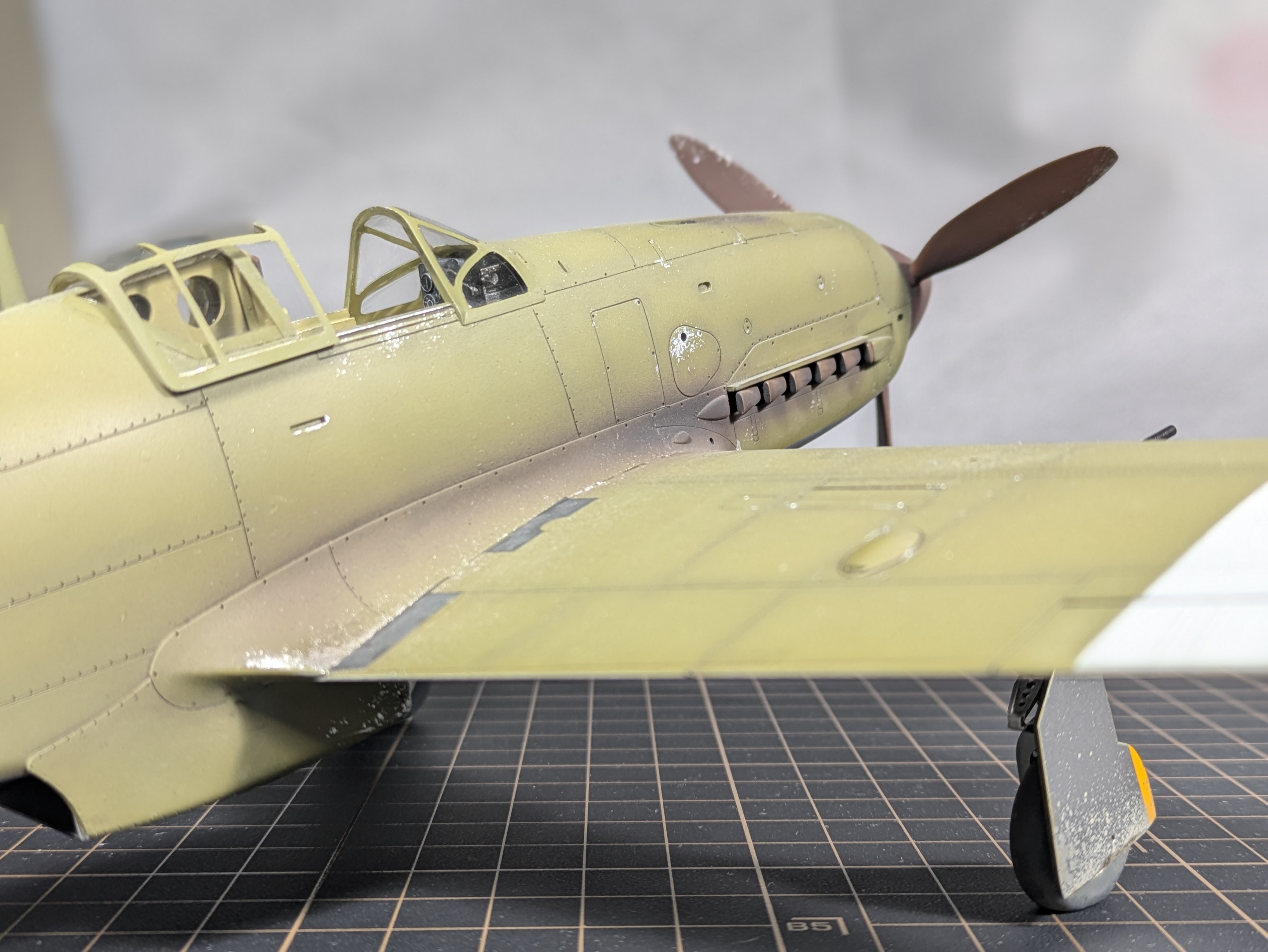 Completed right wing rear - high traffic weathering and exhaust stains