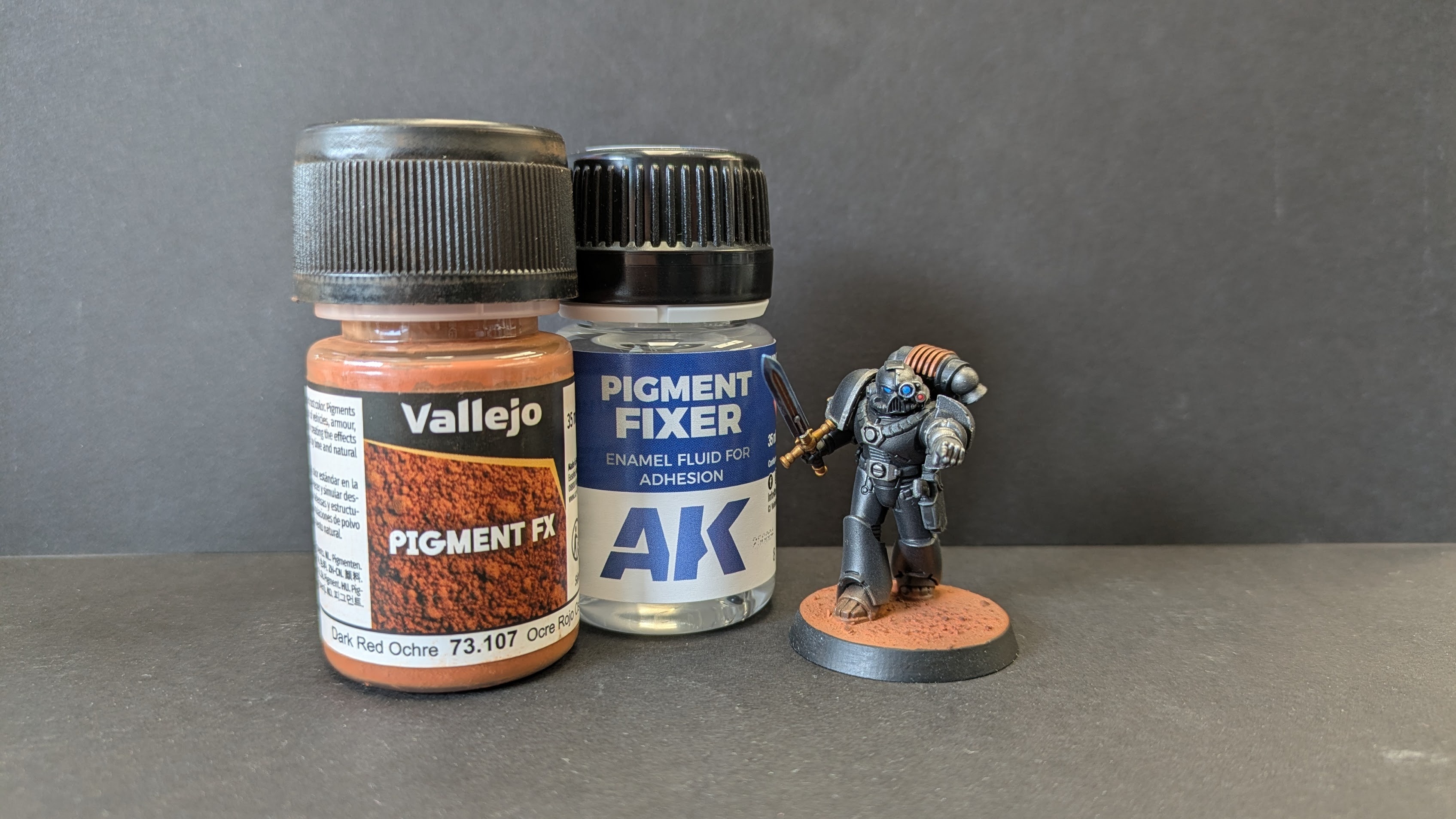 Power sword Iron Warrior with base pigment and fixer - all base essentials