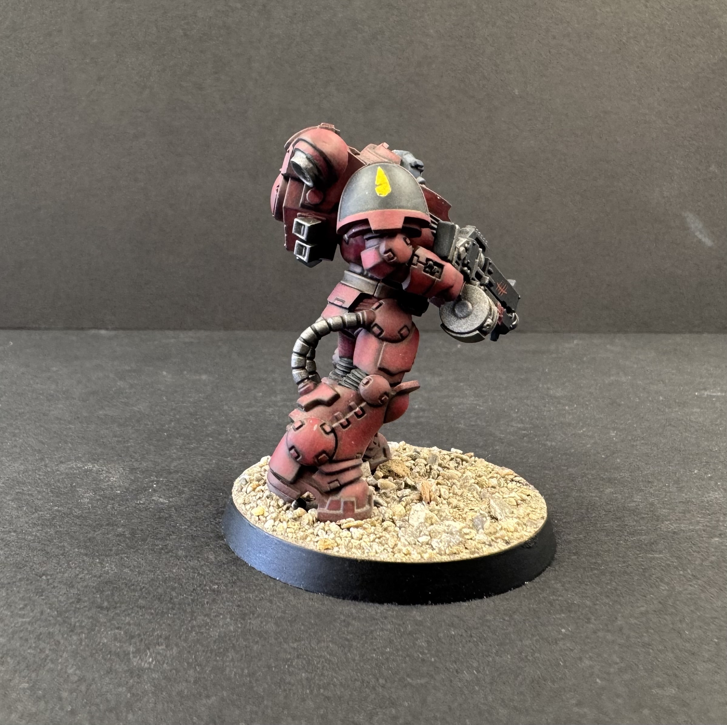 Side back profile showing freehand chapter symbol