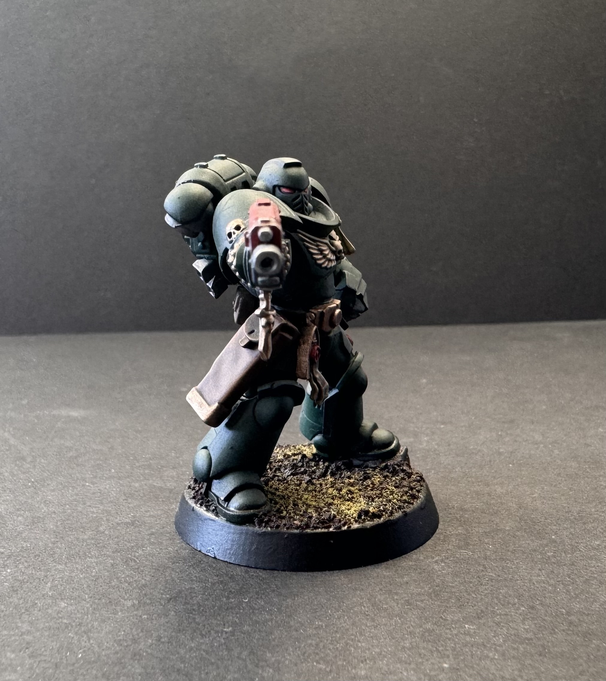 Kyle's Dark Angels Veteran - front level hero shot looking down the barrel