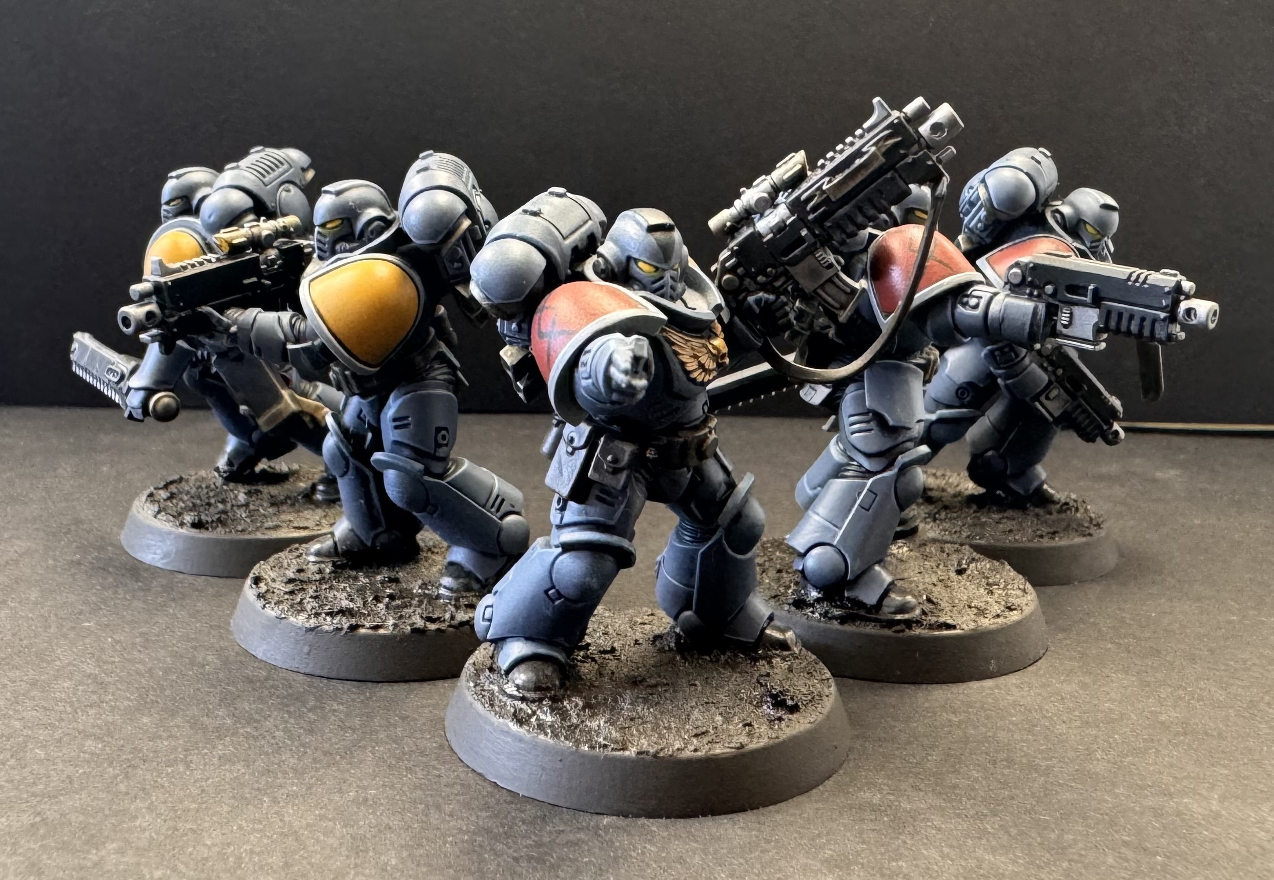 Space Wolves squad hero photo - showing commander with mohawk freehand