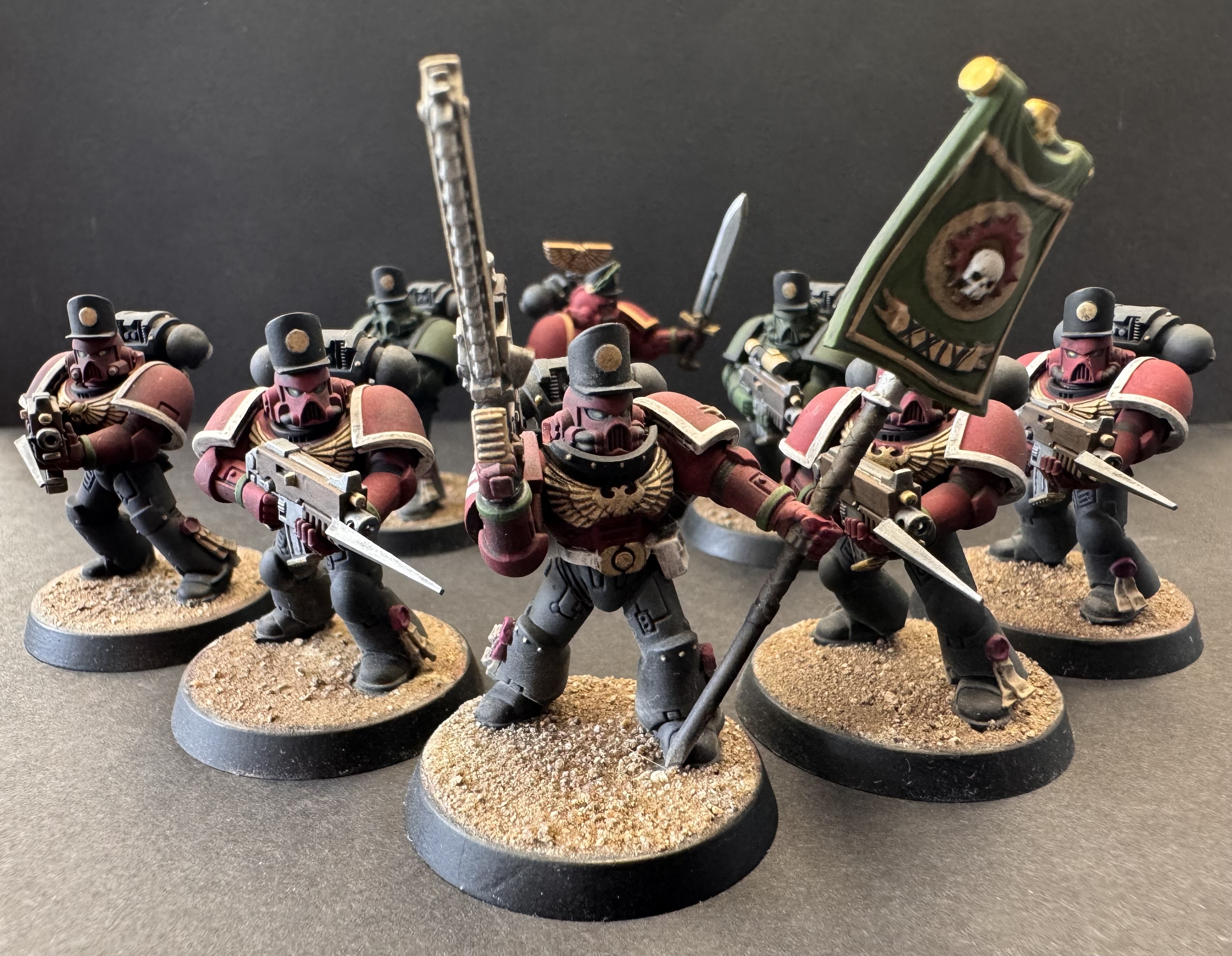 Whole squad together - Sergeant banner up front