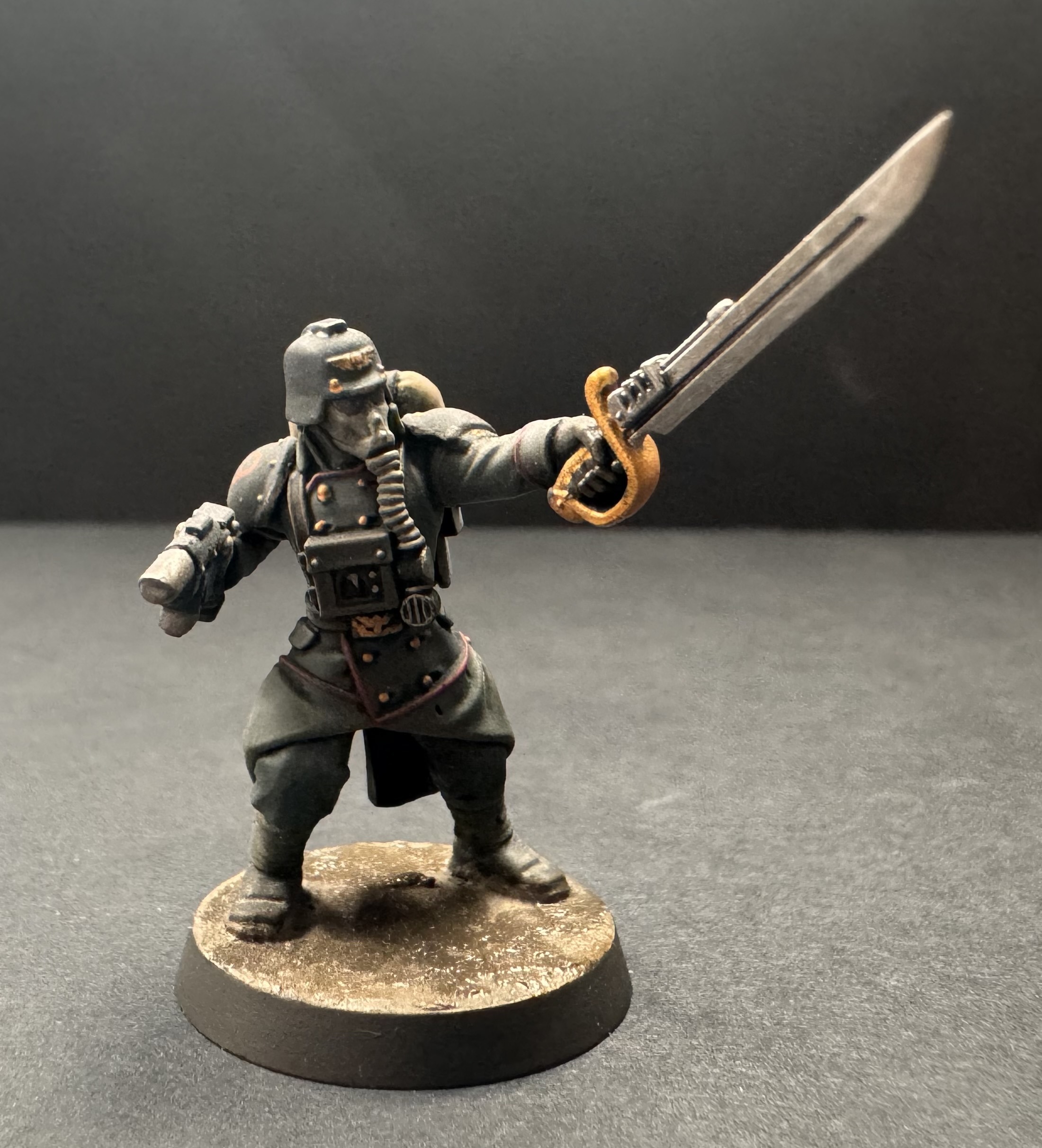 Front offset - sword and chest respirator