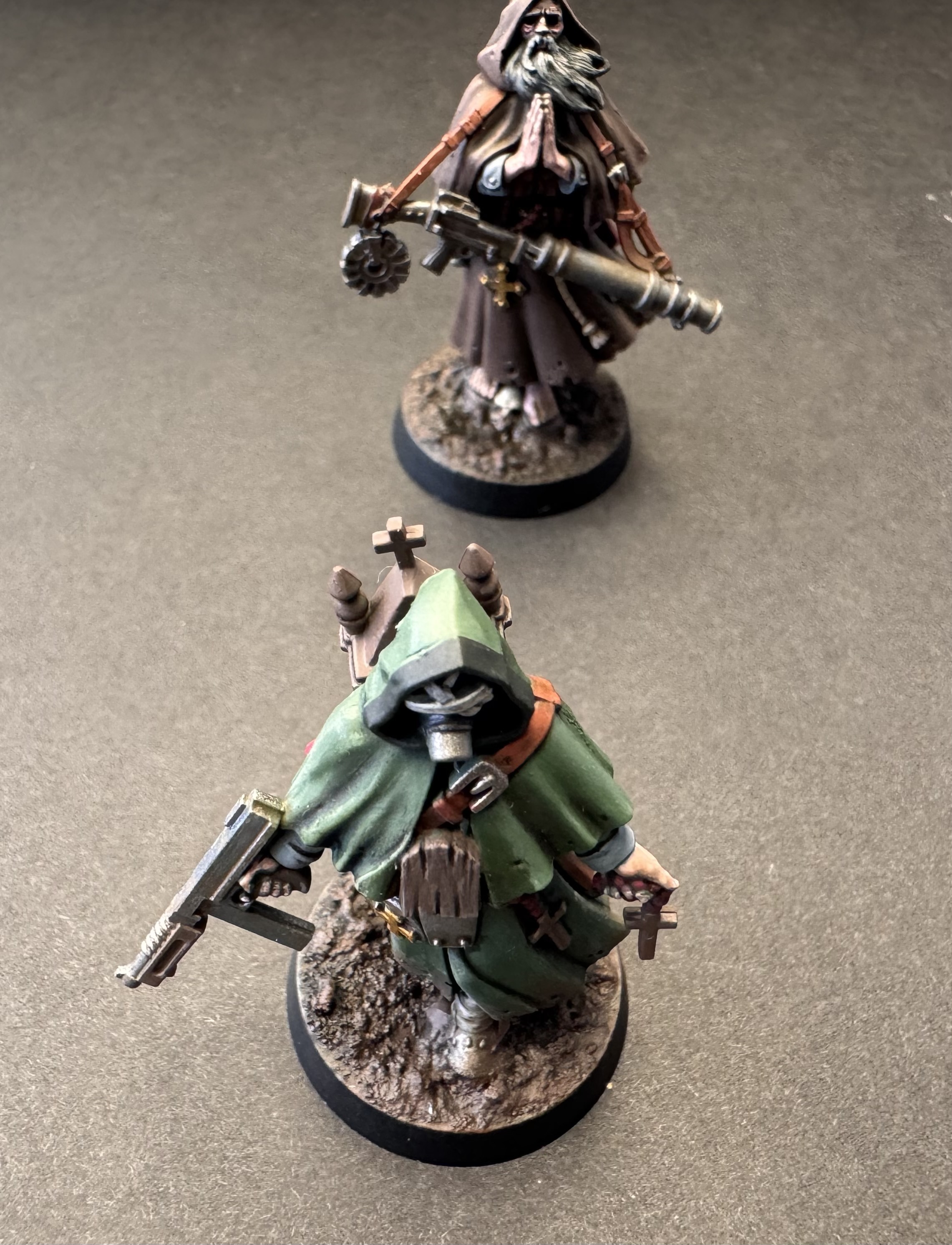 Top down - green robe sniper