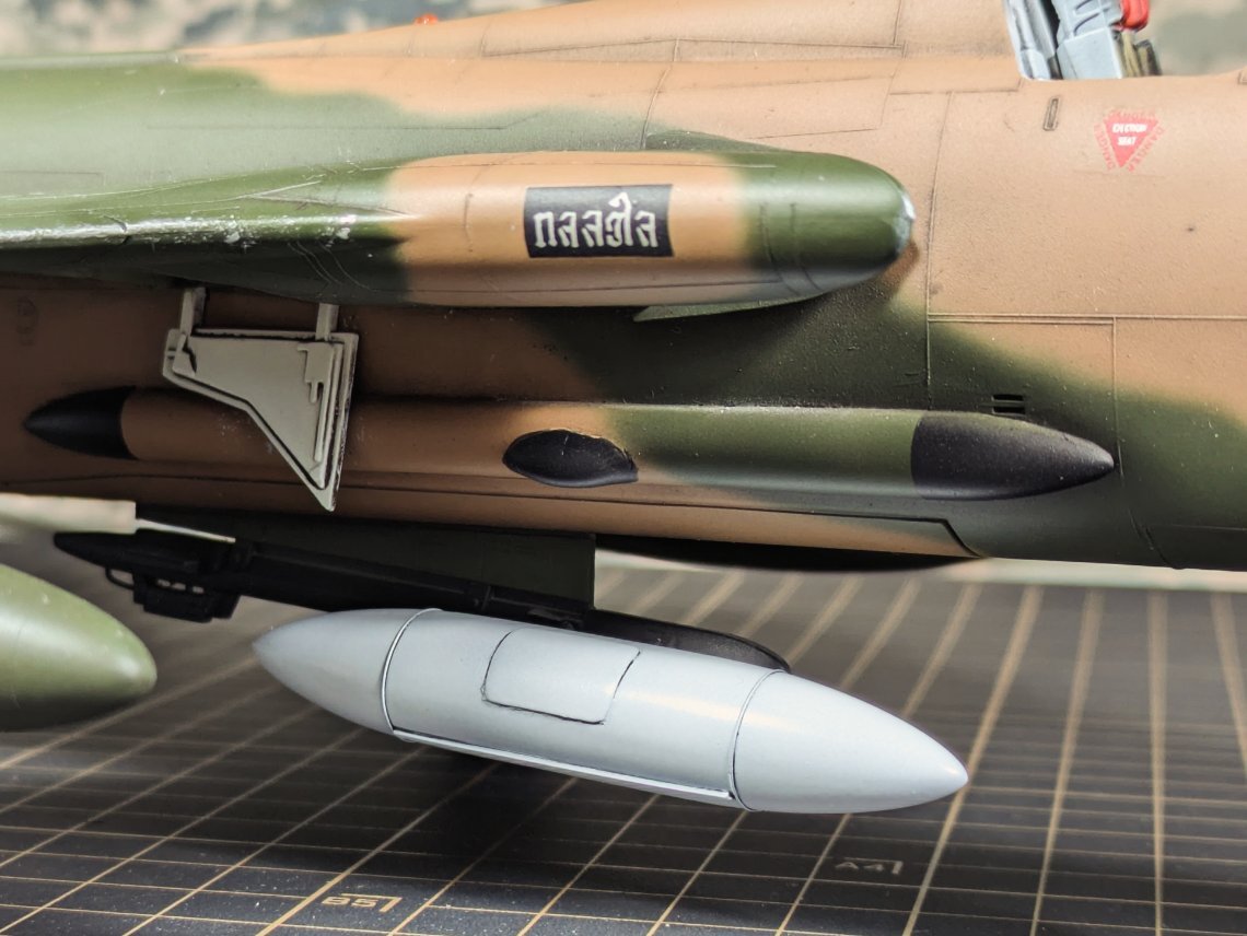 F-105G side view showing luggage pod and conversion work