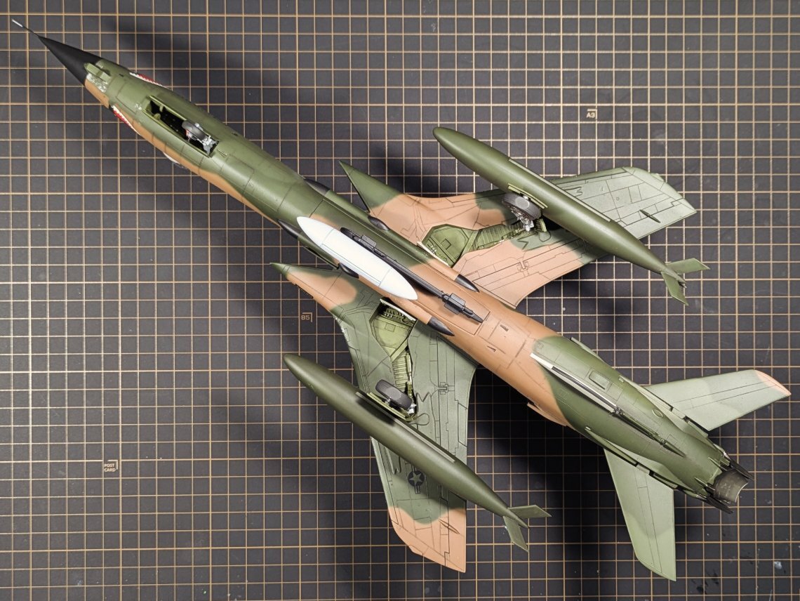 F-105G underside showing ECM pods and ordnance