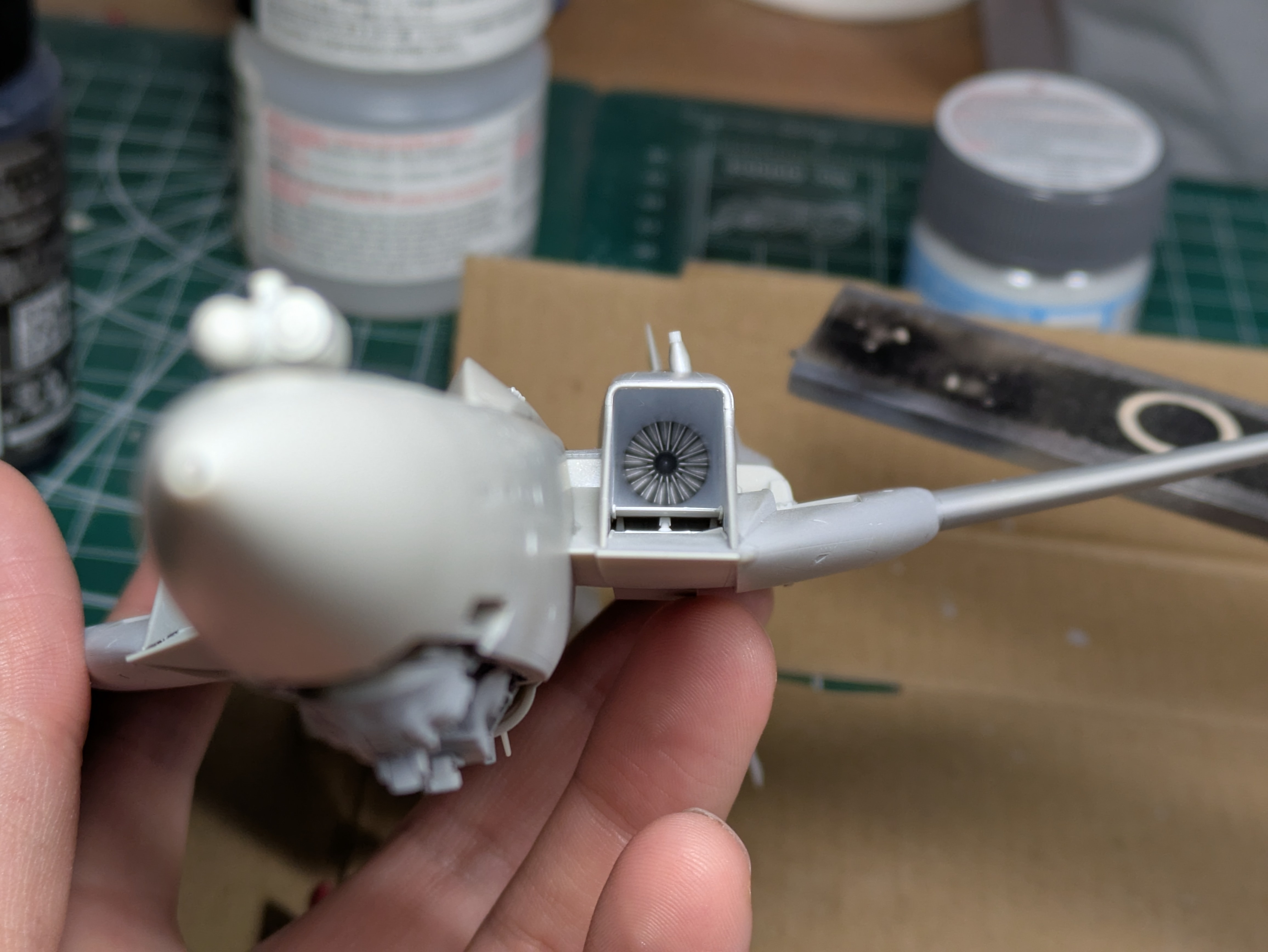 Engine sub-assembly with gunmetal and stainless finish