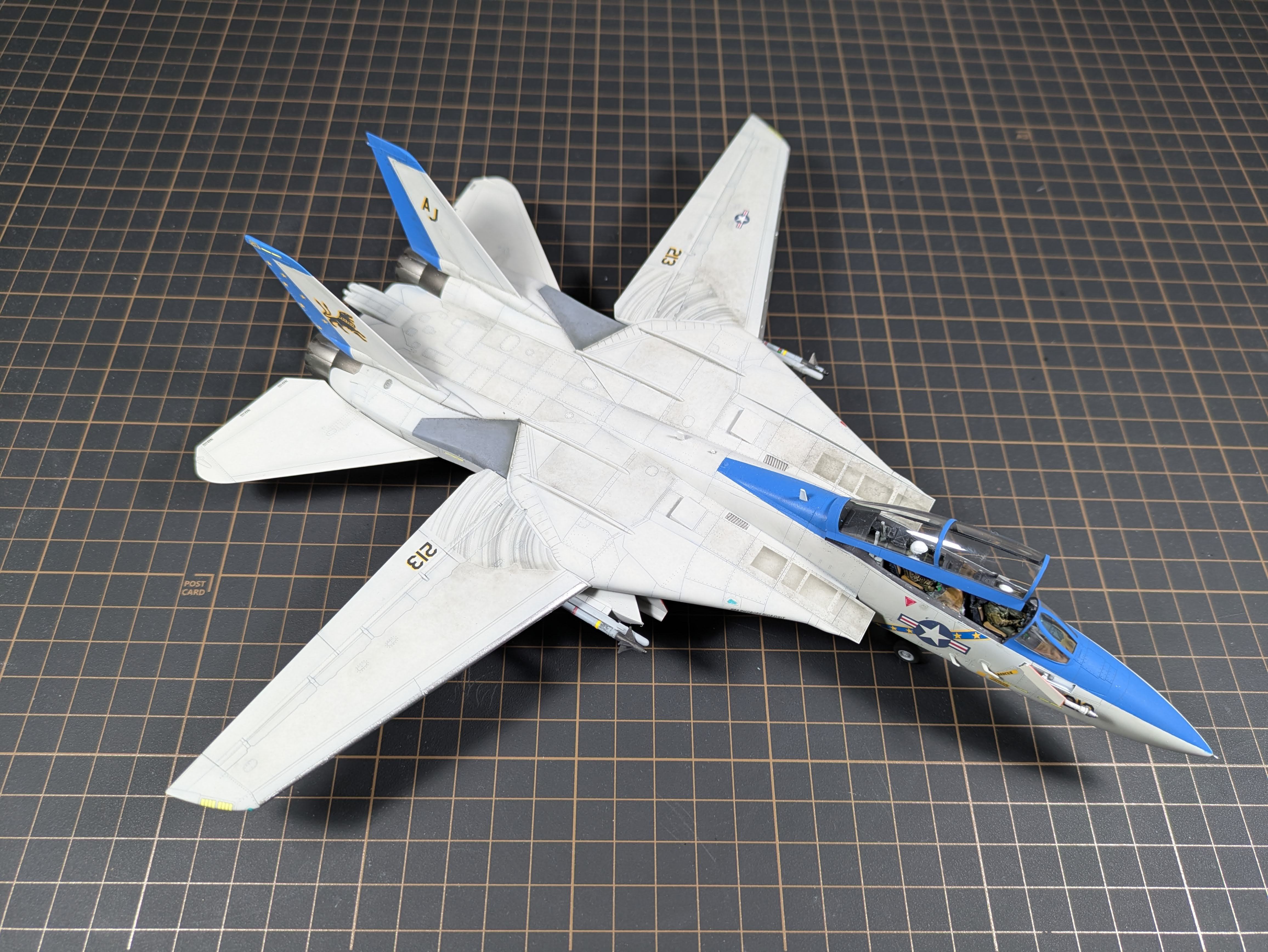 F-14D rear quarter with tail markings and engine nozzles