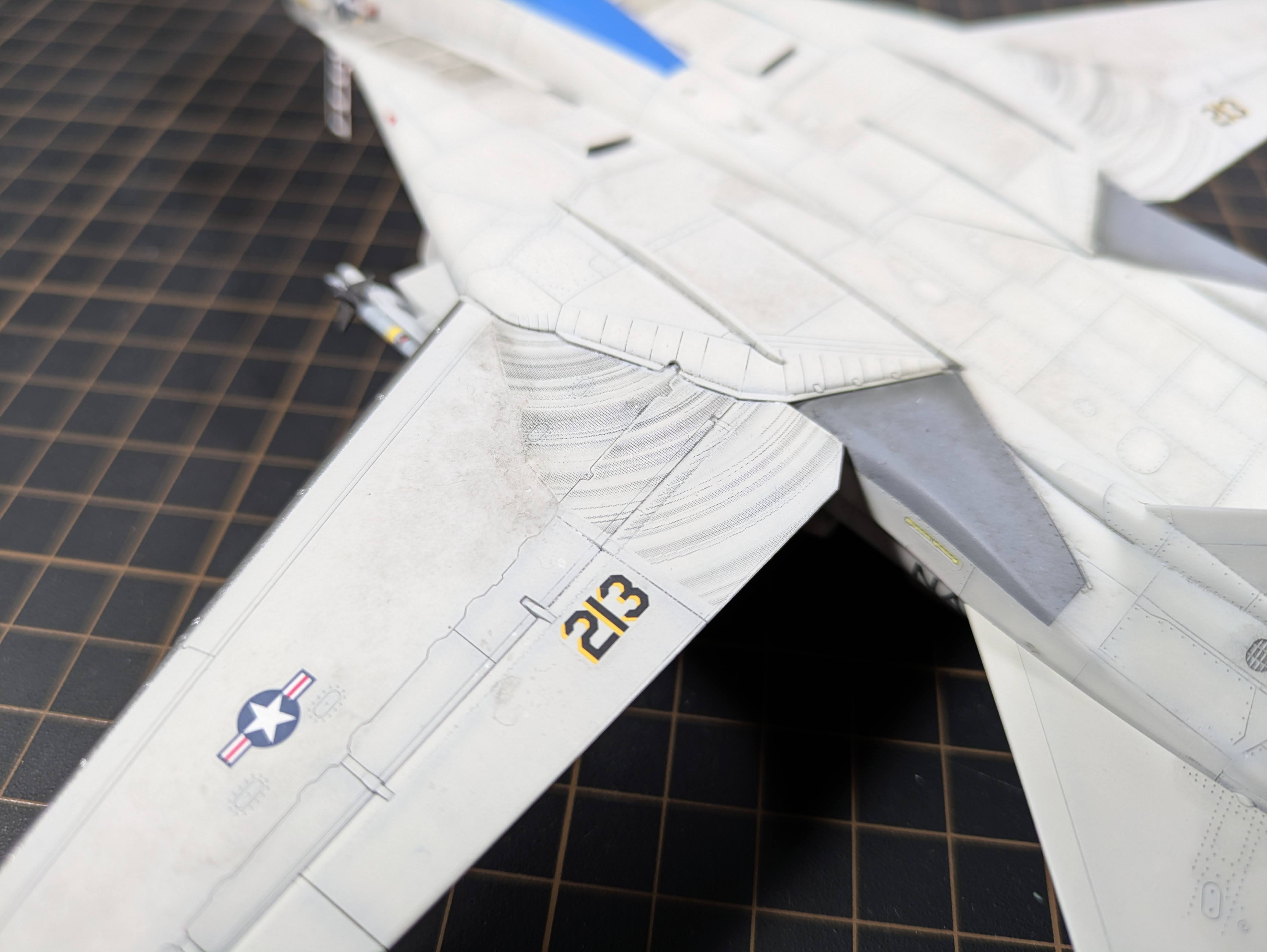 Wing planform showing weathering streaks and roundel