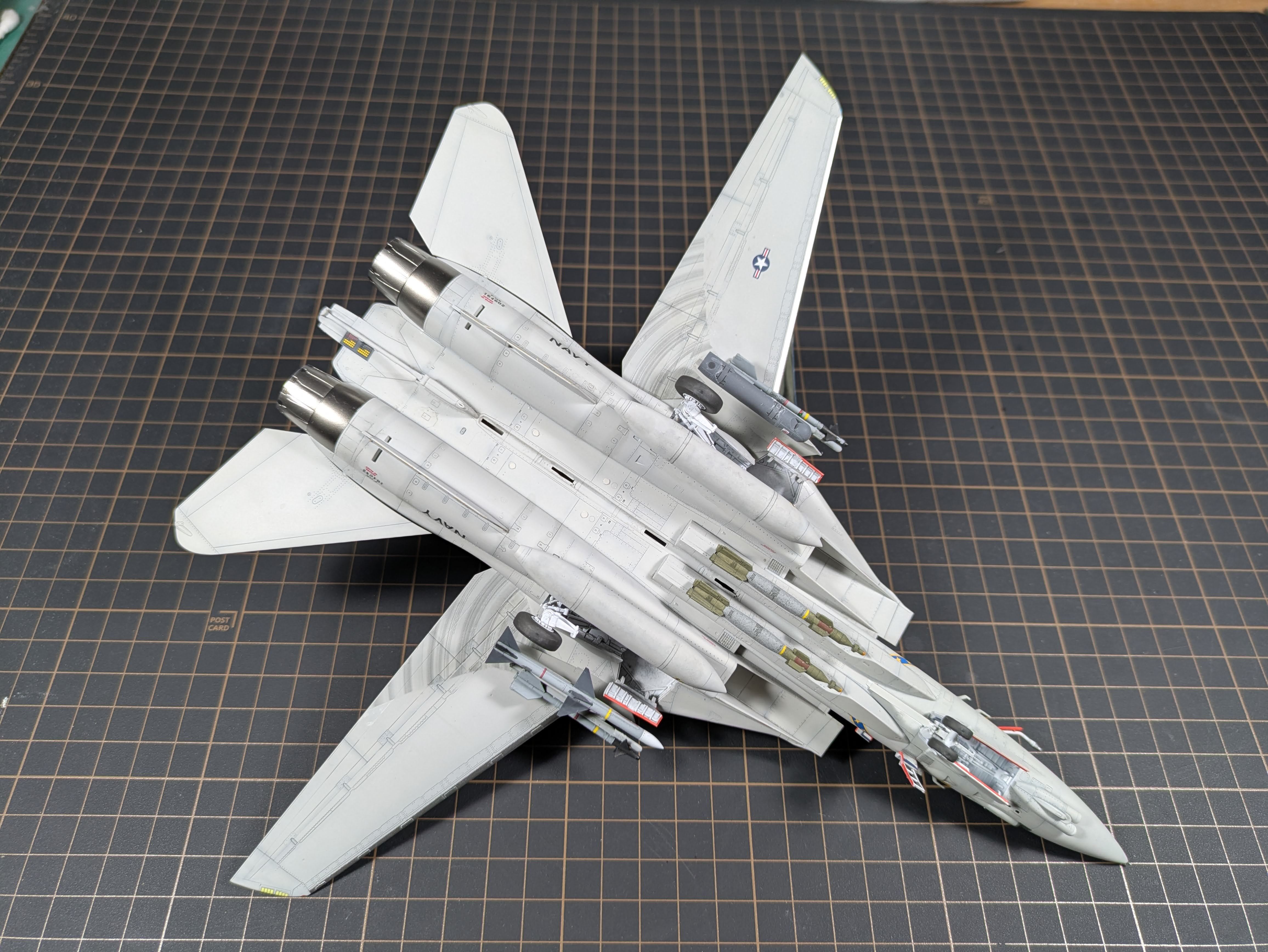 Rear three-quarter from above &mdash; ordnance bays and engines