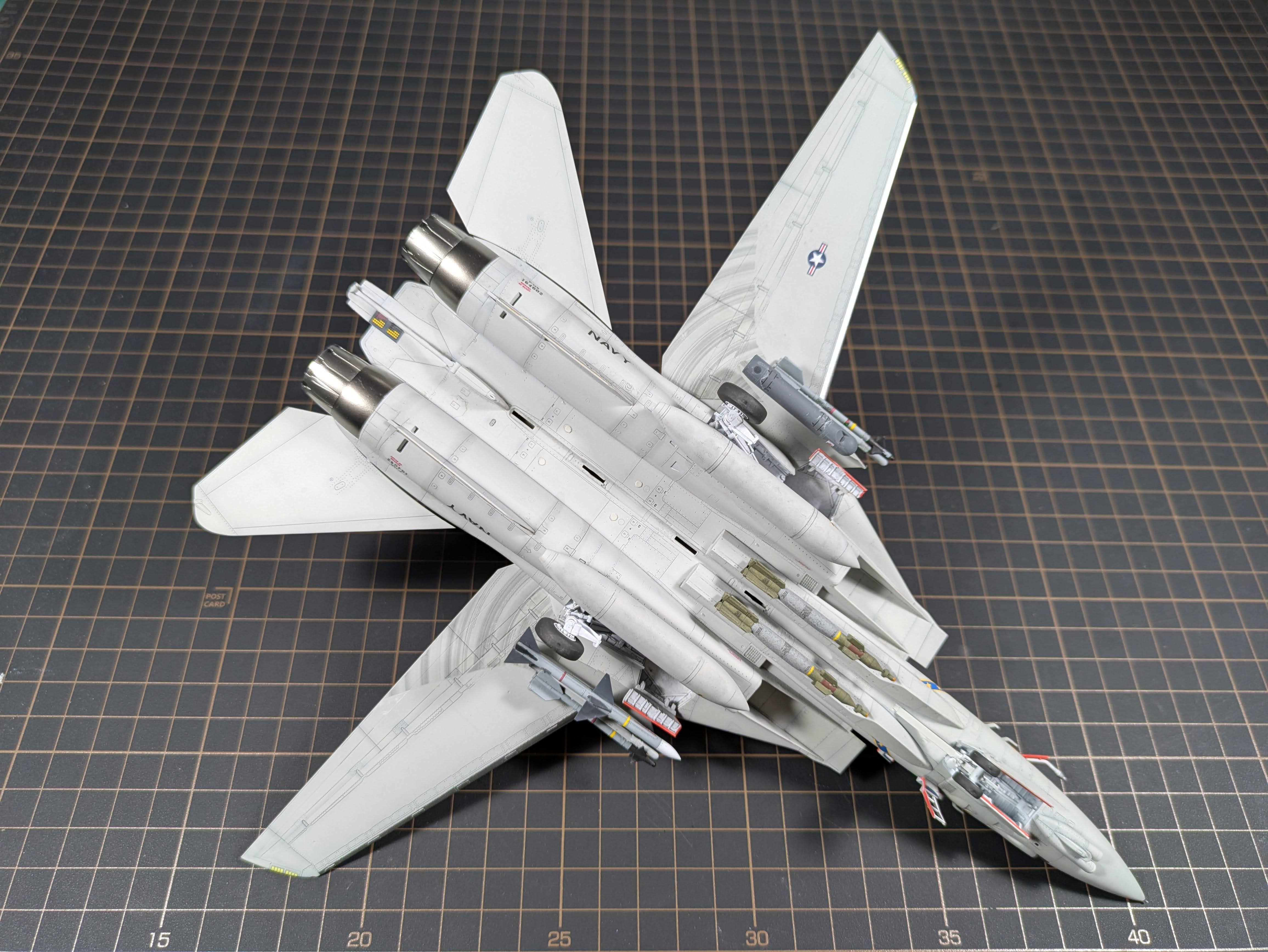Rear three-quarter belly showing full ordnance complement