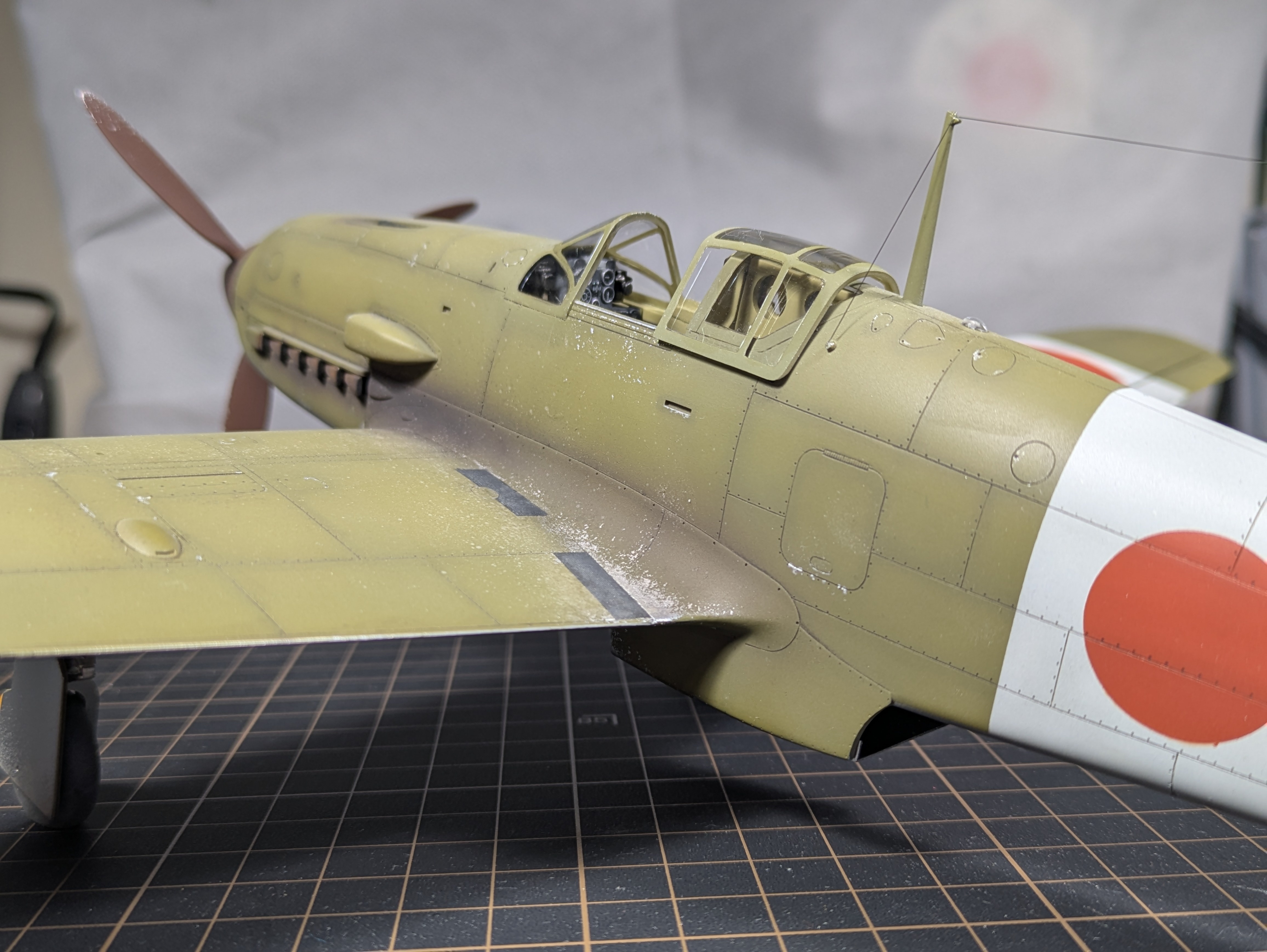 Completed left wing rear - weathering and exhaust stains