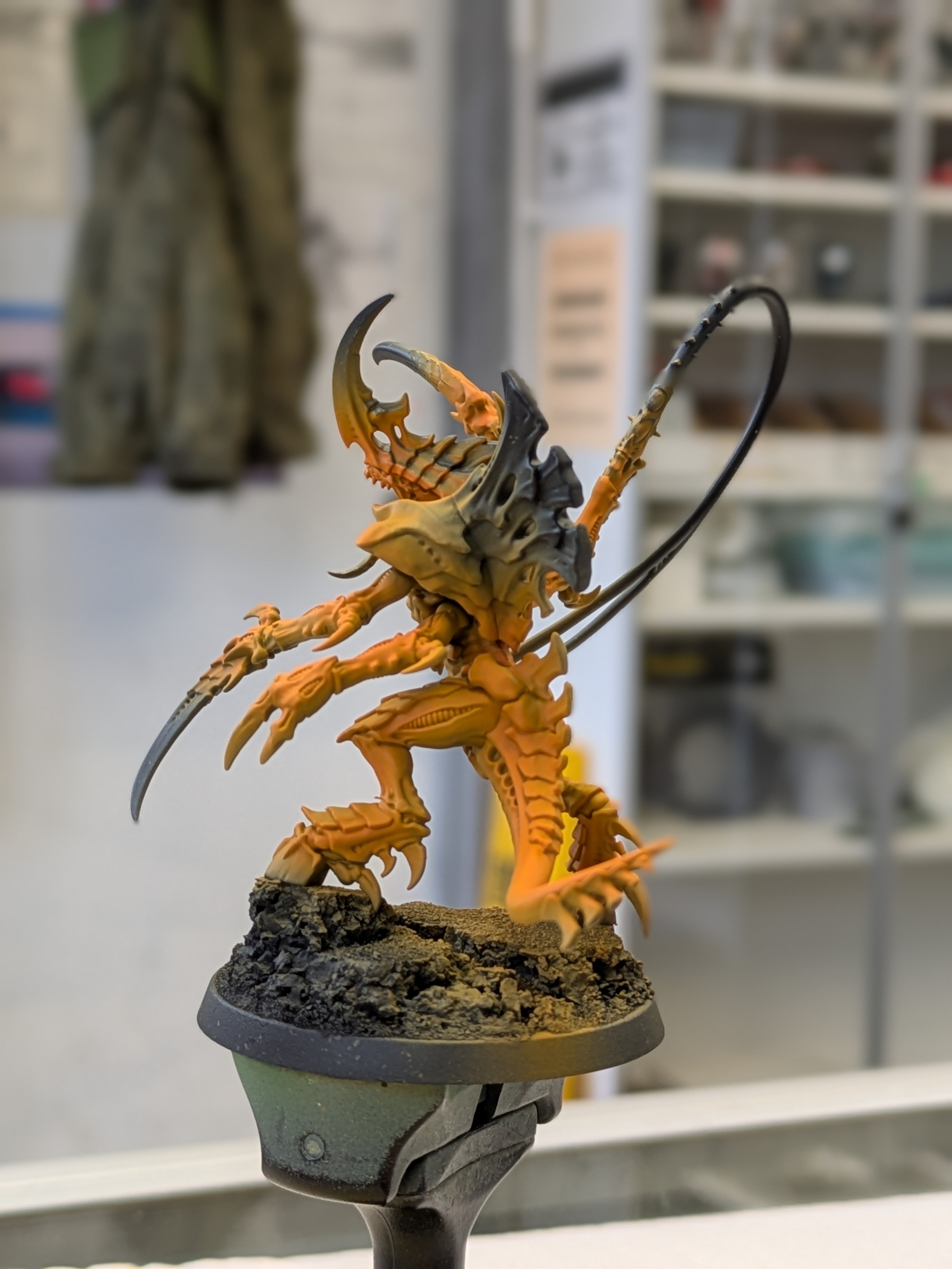 WIP rear view showing base coat and carapace teal