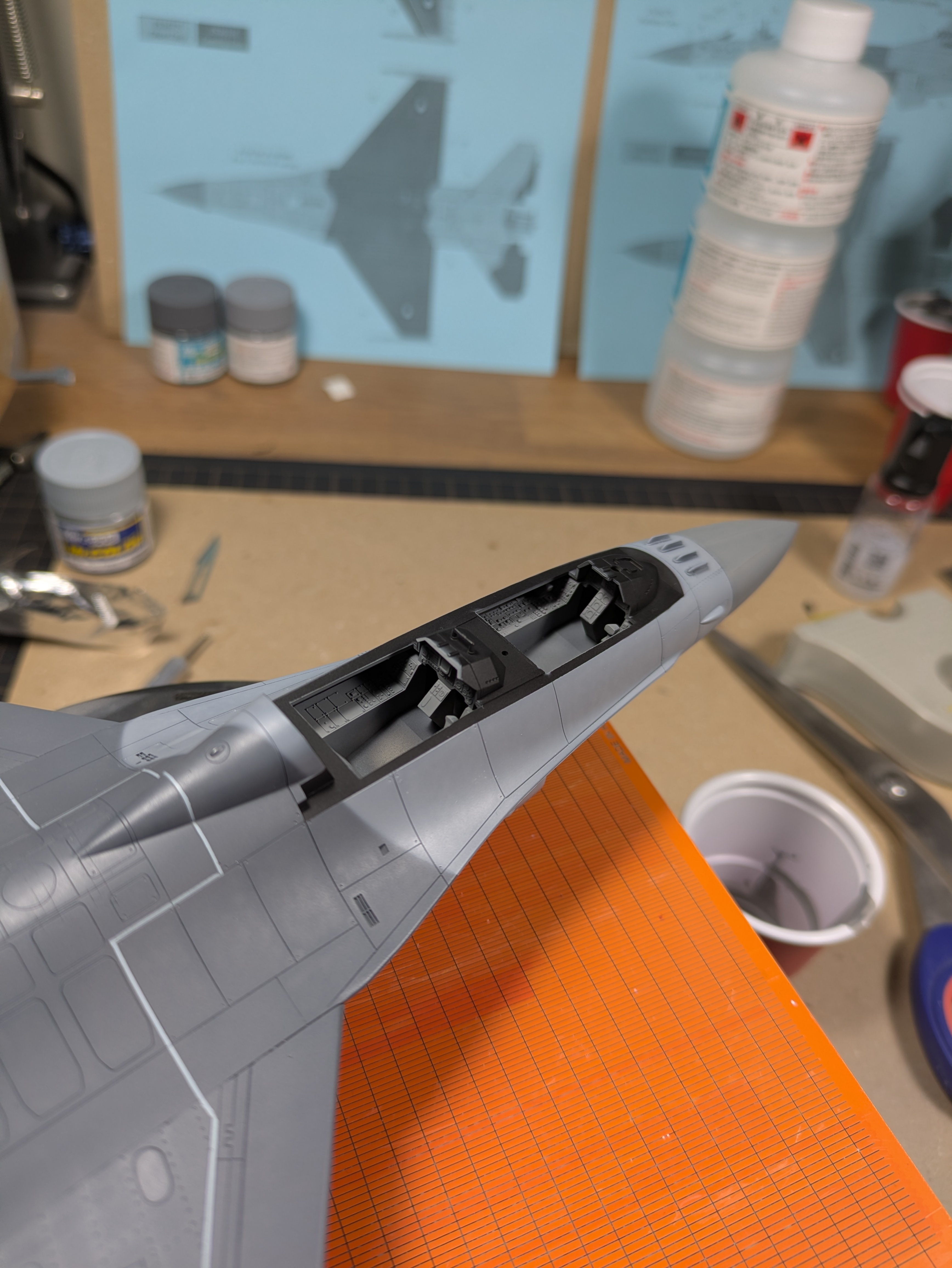 Cockpit WIP before detail painting