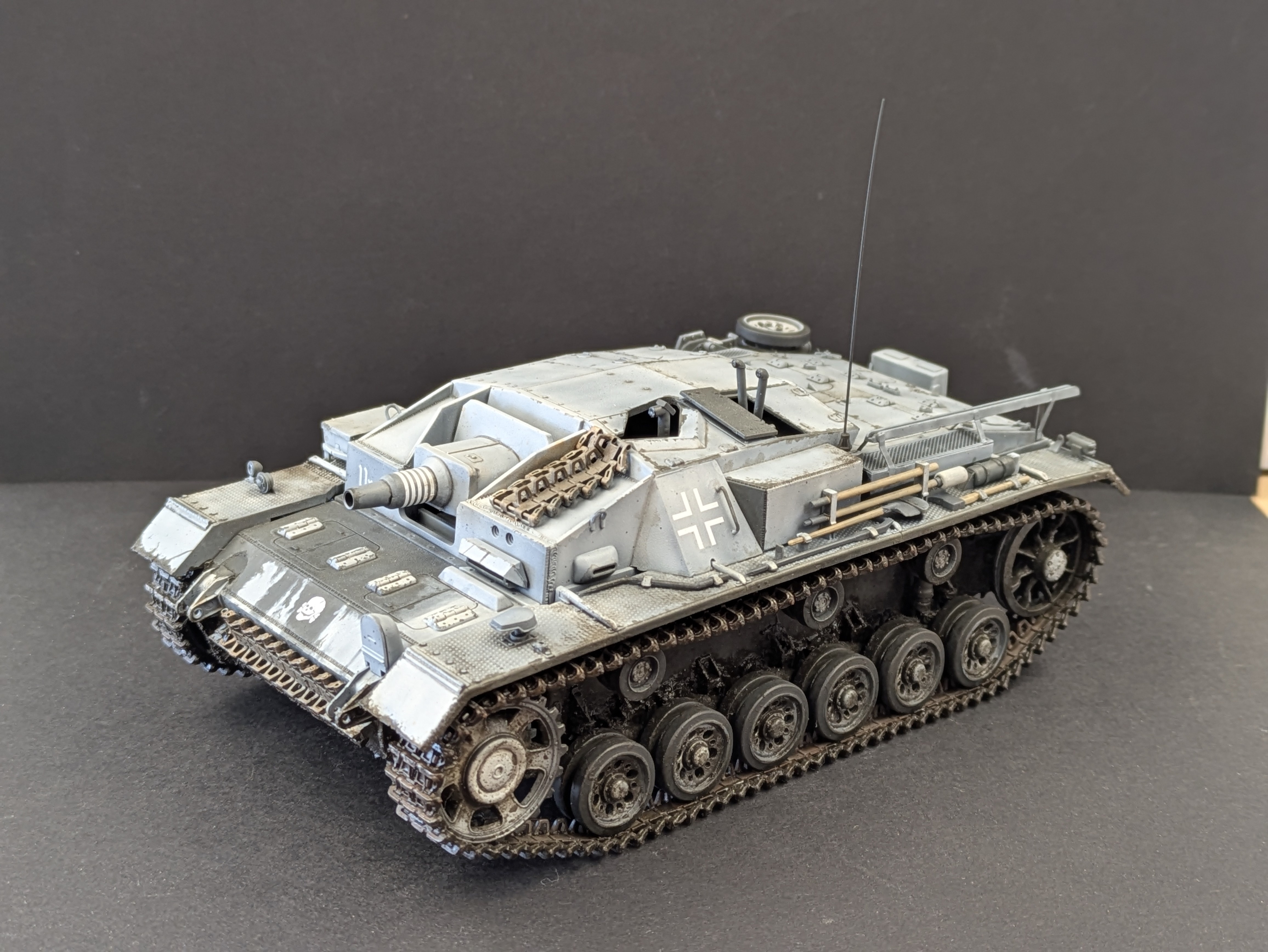 Kyle's 1/35 StuG III Ausf.C winter scheme - three quarter front profile