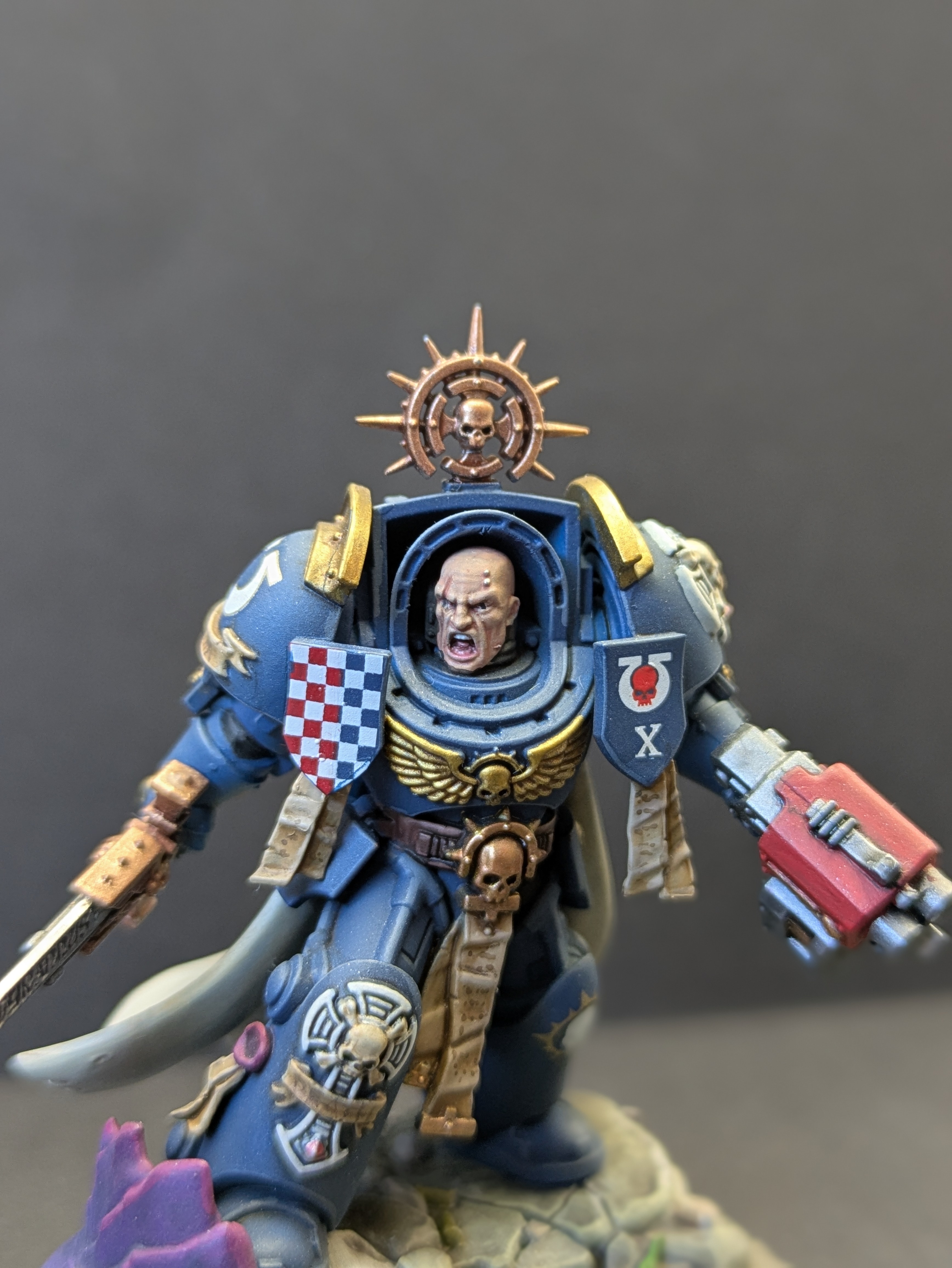 Close-up of the Captain's face