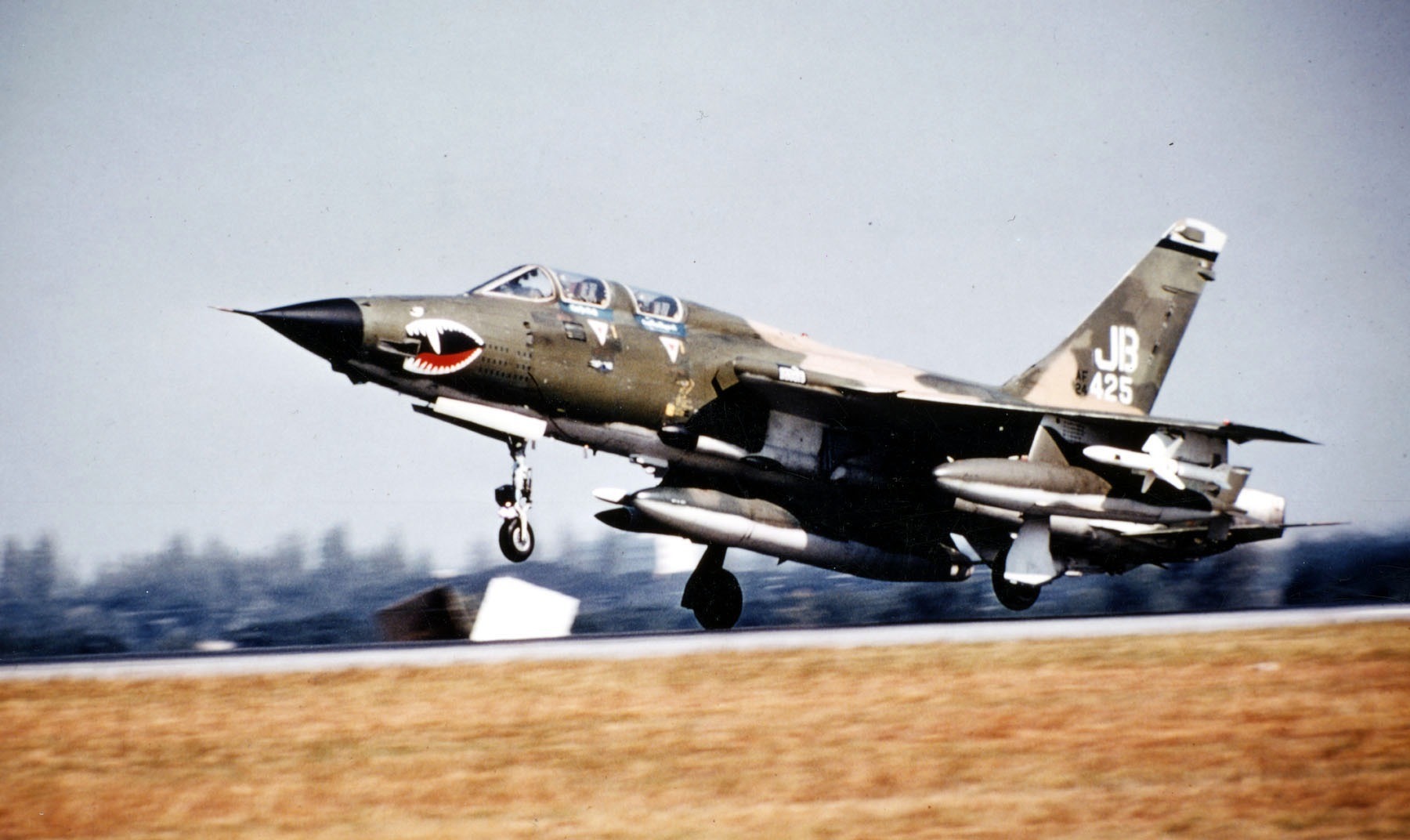 Reference photo: F-105G 62-4425 in flight - reportedly the last Linebacker II Wild Weasel mission