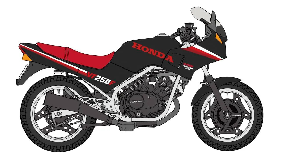 HAS21755 - Hasegawa 1/12 Honda VT250F (MC08) (1984) Black - Wheels