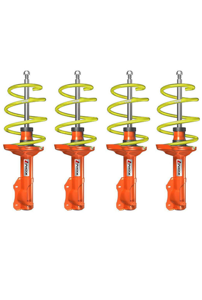 Koni/Apex STR.T Kit - Leon (5F) Hatchback  2013 > 2019 - 1.2TSi, 1.4TSi, 1.5TSi, 1.8TSi, 2.0TSi, 1.6TDi, 2.0TDi - Excl. DDC, Cupra 2.0TFSI - Front: struts 50mm, Rear: torsion-beam - Front axle load as from 931 kg, up to 1010 kg