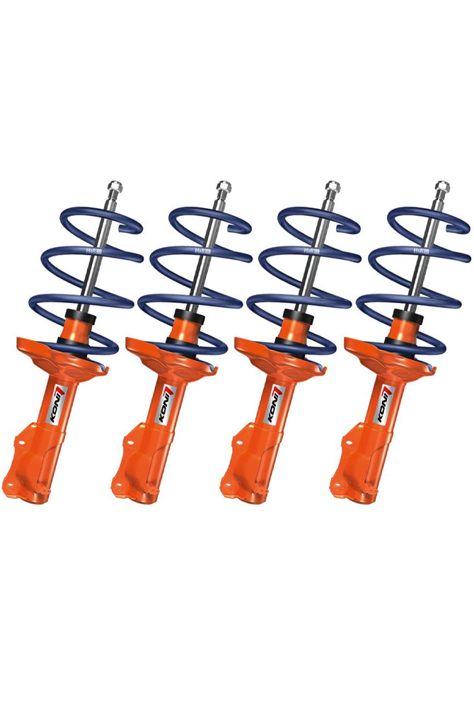 Koni/HR STR.T Kit - Bora Saloon 4-Motion - 1.4i, 1.6i, 1.8T, 2.0i, 2.3-V5, 2.8-V6, 1.9TD - Front: with anti-roll bar attached to spring seat -