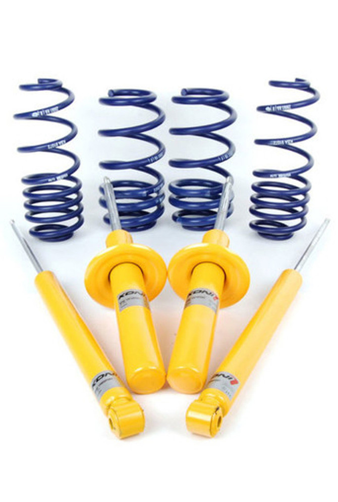Koni/HR Sport Kit - Golf 5 (MK5) Hatchback  2003 > 2008 - 1.4i, 1.6i, 1.8i, 2.0i, 1.9d, 2.0TDi - Excl. GTI, 4-Motion and Cross Golf - Front: for original struts Ø 55 mm only - Front axle load up to 1020 kg
