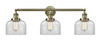 Large Bell 3 Light Bath Vanity Light In Antique Brass (205-Ab-G72)