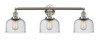 Large Bell 3 Light Bath Vanity Light In Brushed Satin Nickel (205-Sn-G74)
