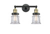Small Canton 2 Light Bath Vanity Light In Black Antique Brass (208-Bab-G182S)
