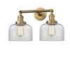 Large Bell 2 Light Bath Vanity Light In Brushed Brass (208-Bb-G72)
