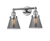 Small Cone 2 Light Bath Vanity Light In Polished Chrome (208-Pc-G63)