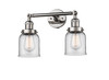 Small Bell 2 Light Bath Vanity Light In Polished Nickel (208-Pn-G52)