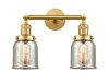 Small Bell 2 Light Bath Vanity Light In Satin Gold (208-Sg-G58)