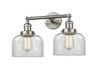 Large Bell 2 Light Bath Vanity Light In Brushed Satin Nickel (208-Sn-G72)