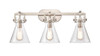 Newton Cone 3 Light Bath Vanity Light In Brushed Satin Nickel (411-3W-Sn-7Cl)