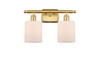 Cobbleskill 2 Light Bath Vanity Light In Satin Gold (516-2W-Sg-G111)