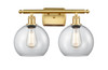 Athens 2 Light Bath Vanity Light In Satin Gold (516-2W-Sg-G122-8)
