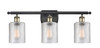 Cobbleskill 3 Light Bath Vanity Light In Black Antique Brass (516-3W-Bab-G112)