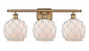 Farmhouse Rope 3 Light Bath Vanity Light In Brushed Brass (516-3W-Bb-G121-8Rw)