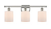 Cobbleskill 3 Light Bath Vanity Light In Polished Nickel (516-3W-Pn-G111)