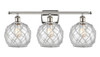 Farmhouse Rope 3 Light Bath Vanity Light In Polished Nickel (516-3W-Pn-G122-8Rw)