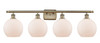 Athens 4 Light Bath Vanity Light In Antique Brass (516-4W-Ab-G121-8)