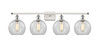 Athens 4 Light Bath Vanity Light In White & Polished Chrome (516-4W-Wpc-G122-8)