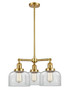 Large Bell 3 Light Chandelier In Satin Gold (207-Sg-G72)