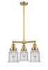 Canton 3 Light Chandelier In Satin Gold (207-Sg-G184)