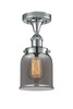 Small Bell 1 Light Semi-Flush Mount In Polished Chrome (916-1C-Pc-G53)