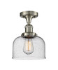 Large Bell 1 Light Semi-Flush Mount In Brushed Satin Nickel (517-1Ch-Sn-G74)