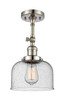 Large Bell 1 Light Semi-Flush Mount In Polished Nickel (201F-Pn-G74)