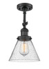 Large Cone 1 Light Semi-Flush Mount In Matte Black (201F-Bk-G44)